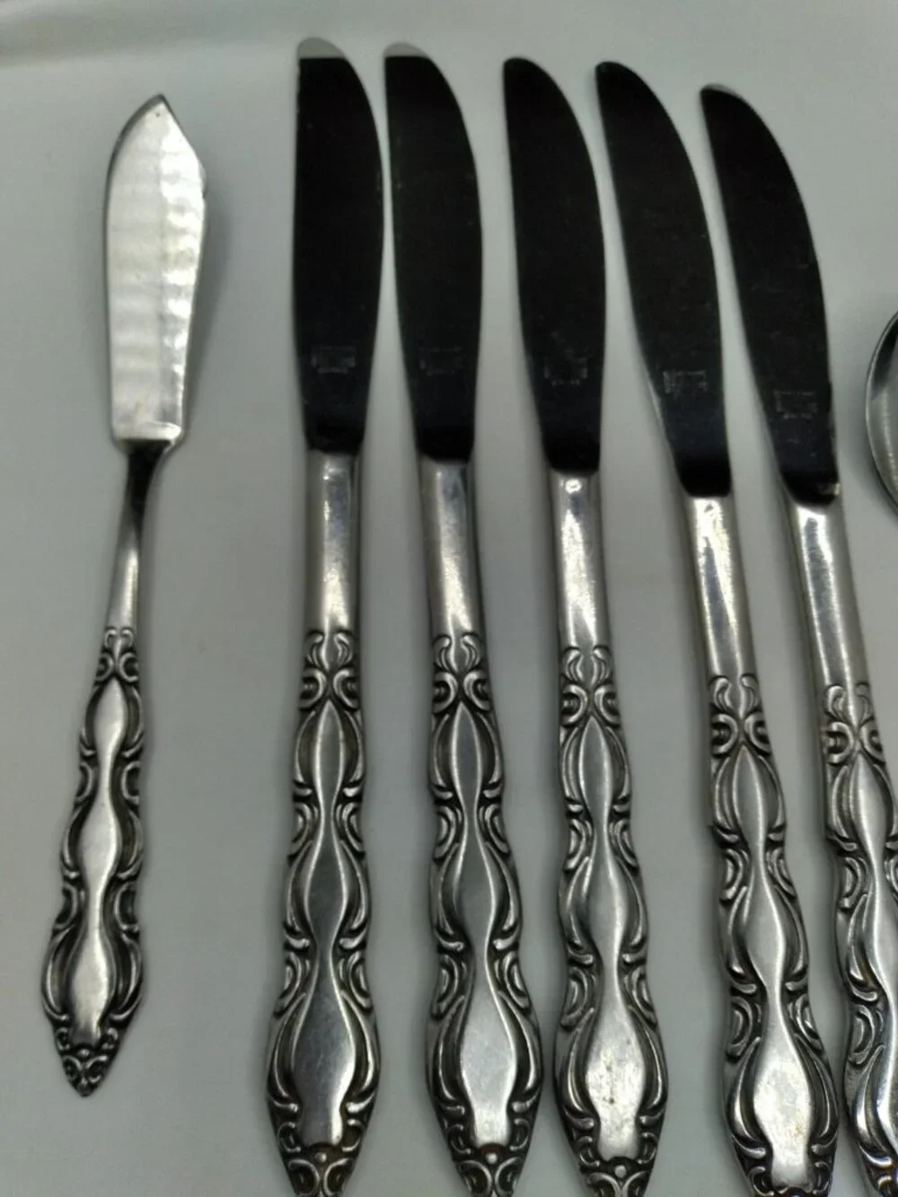 Vtg. 11 National Stainless Japan flatware bundle Marquee pattern MCM cottagecore